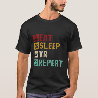 食べSleep Vr Repeat Virtual Realityおもしろいヴィンテージ Tシャツ