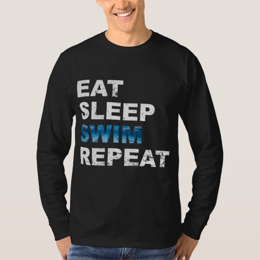 食べSwimリピーター – ギフトおもしろいfor泳ぐ人 Tシャツ (正面)