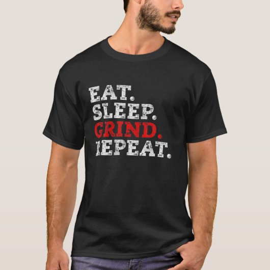 食べTシャツのスリープグラインドリピート Tシャツ (正面)
