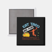 食べTacoと遊Bysketbyll Mexico Cinco De Mayo マグネット (正面/裏面)
