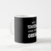 食べTzatzikiと感じGreek Gift Aparrel Wall Art コーヒーマグカップ (正面左)