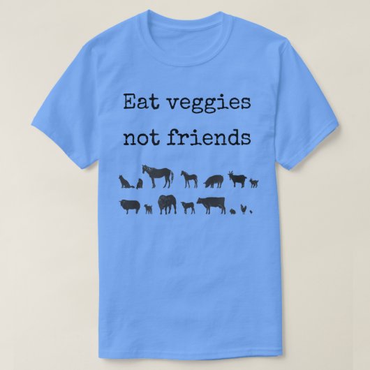 食べVeggiesではないおもしろいベジタリアンビーガンani Tシャツ (デザイン正面)