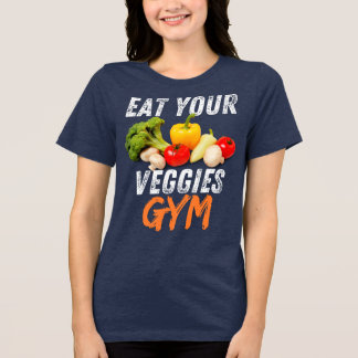 食べVeggiesビーガンおもしろいモチベーション引用文 トライブレンドＴシャツ