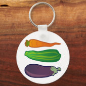 食べVeggies Carrot Zuchini Egpplant Keychain キーホルダー (正面)