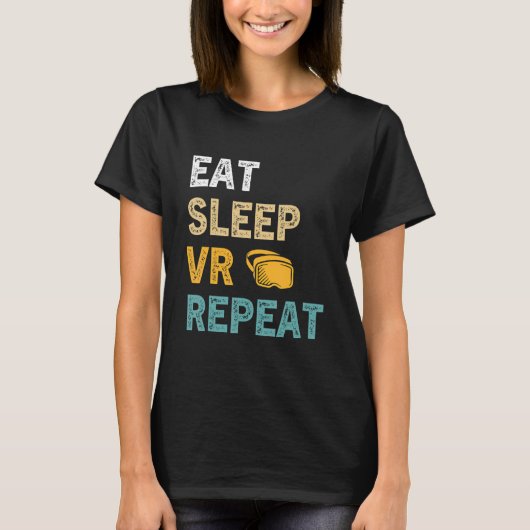 食べVRリピートGamer Virtual Reality VR Dev Tシャツ (正面)