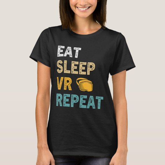 食べVRリピートGamer Virtual Reality VR Dev Tシャツ (正面)