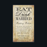 食べWebサイト結婚したDrink & Be Vintage Wedding エンクロージャーカード<br><div class="desc">「ドリンク&ビー食べズ」ヴィンテージのウェディングコレクションは、シックなタイポグラフィ「ドリンク&ビー結婚した」を搭載したヴィンテージの背景にシックなを搭載したトレンディーデザインです。これらの結婚ウェブサイトの挿入カードはパーソナライズされたあなたの特別な機会のために可能であり、素朴なスイート、ブライダルシャワー、婚約パーティ、誕生日パーティーなどのために完璧なマッチの挿入を作る結婚。これらのカードは、詳細カード、ゲスト情報カード、宿泊施設カード、方向カード、ギフト登録またはウィッシングウェルカード、セレモニーカードおよび披露宴カードを作成するために使用できる。</div>