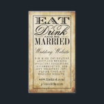 食べWebサイト結婚したDrink & Be Vintage Wedding エンクロージャーカード<br><div class="desc">「ドリンク&ビー食べズ」ヴィンテージのウェディングコレクションは、シックなタイポグラフィ「ドリンク&ビー結婚した」を搭載したヴィンテージの背景にシックなを搭載したトレンディーデザインです。これらの結婚ウェブサイトの挿入カードはパーソナライズされたあなたの特別な機会のために可能であり、素朴なスイート、ブライダルシャワー、婚約パーティ、誕生日パーティーなどのために完璧なマッチの挿入を作る結婚。これらのカードは、詳細カード、ゲスト情報カード、宿泊施設カード、方向カード、ギフト登録またはウィッシングウェルカード、セレモニーカードおよび披露宴カードを作成するために使用できる。</div>