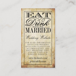 食べWebサイト結婚したDrink & Be Vintage Wedding エンクロージャーカード