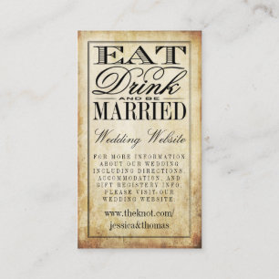 食べWebサイト結婚したDrink & Be Vintage Wedding エンクロージャーカード