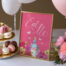 食べWonderland花模様の私のヴィンテージアリス鮮やか