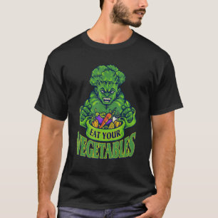 食べYour Aegables WorldベジタリアンデイブロコリV Tシャツ