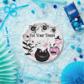 食べYour Treets Baddest Witchハローウィンパーティ ペーパープレート (パーティー)