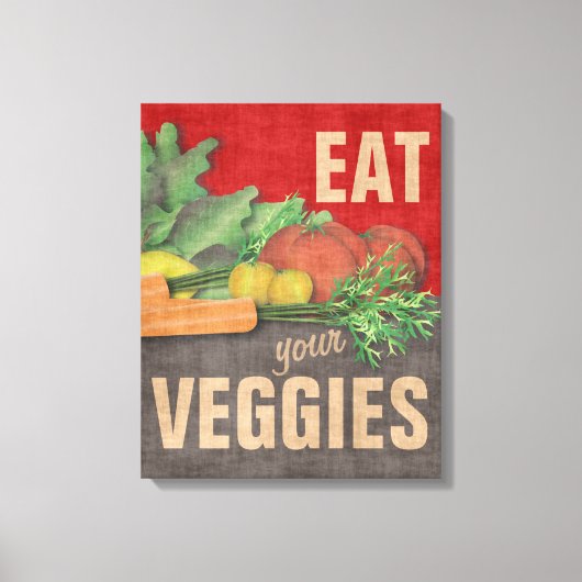 食べYour Veggies Kitchen Wall Decor Art キャンバスプリント (正面)