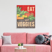 食べYour Veggies Kitchen Wall Decor Art キャンバスプリント (インサイチュ (リビング))