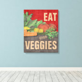 食べYour Veggies Kitchen Wall Decor Art キャンバスプリント (インサイチュ (ウッドフロア))