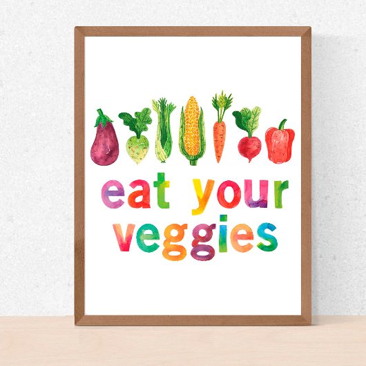 食べYour Veggies Rainbow Colors Healthy Child ポスター
