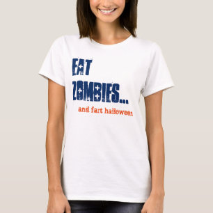 食べZombiesとFart Halloweenコメおもしろいディ Tシャツ