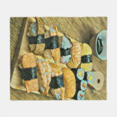 食を愛する人への寿司の贈り物 フリースブランケット (正面(横))