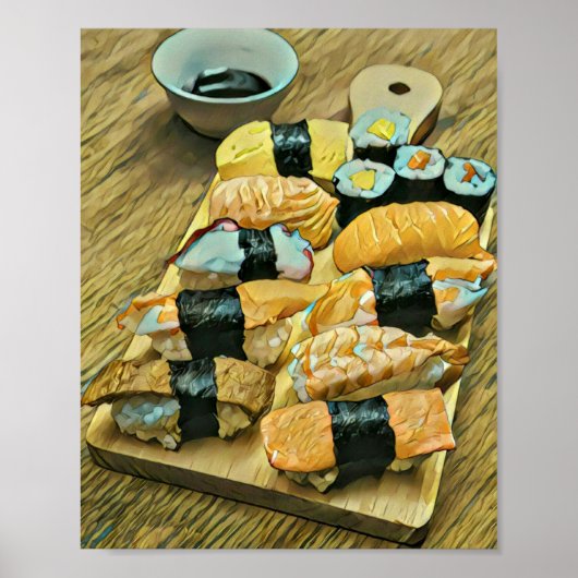 食を愛する人への寿司の贈り物 ポスター (正面)