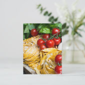 食イタリアンべパスタトマトバジル葉書 ポストカード (スタンド正面)