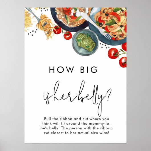 食イタリアンべ物どのように彼女の腹の赤ちゃんシャワーのゲーム ポスター (正面)