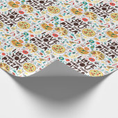 食イタリアンべ物、ピザ大好きレタリング。 ラッピングペーパー (角)