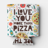 食イタリアンべ物、ピザ大好きレタリング。 缶クーラー (裏面)