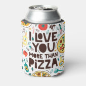 食イタリアンべ物、ピザ大好きレタリング。 缶クーラー (缶裏面)