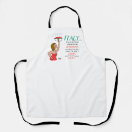 食イタリアン品と女おもしろいのオールオーバープリント エプロン