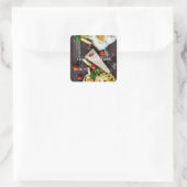 食イタリアン品のパーソナライズ文字 スクエアシール (バッグ)