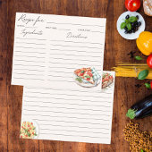 食イタリアン品イラストレーションファミリーレシピカード