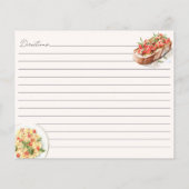 食イタリアン品イラストレーションファミリーレシピカード (裏面)