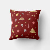 食イタリアン品パターン。シームレスイタリアン食品 クッション (裏面)