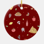 食イタリアン品パターン。シームレスイタリアン食品 セラミックオーナメント (裏面)