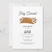 食イタリアン品ピザパスタホーリーカノリ誕生日 招待状 (正面)