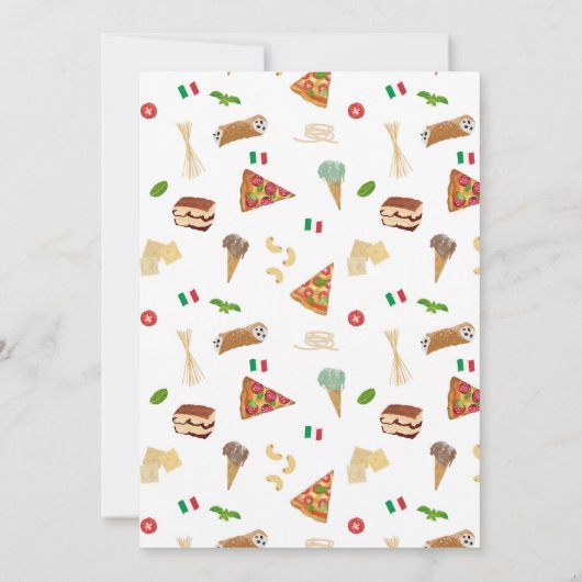 食イタリアン品ピザパスタホーリーカノリ誕生日 招待状 (裏面)