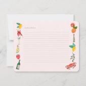 食イタリアン品ブライダルシャワーレシピ囲いカード 招待状 (裏面)