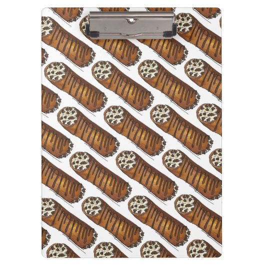 食イタリアン品ベーカリーペストリーチョコレートチップカノーリ クリップボード (正面)