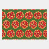食イタリアン品ペペロおもしろいニのピザパターン ラッピングペーパーシート (正面)