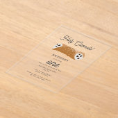 食イタリアン品ホーリーカノリデザート誕生日テーマ アクリル招待状 (レイダウン)