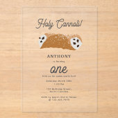 食イタリアン品ホーリーカノリデザート誕生日テーマ アクリル招待状 (正面)