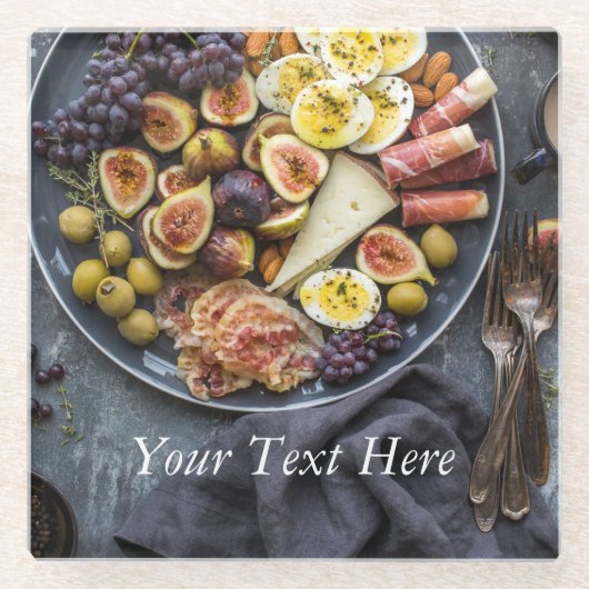 食イタリアン品選択 ガラスコースター (正面)