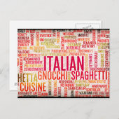 食イタリアン品・料理メニューの背景 ポストカード (正面/裏面)