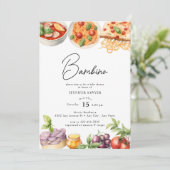 食イタリアン品 |水彩赤ちゃんシャワー 招待状 (スタンド正面)