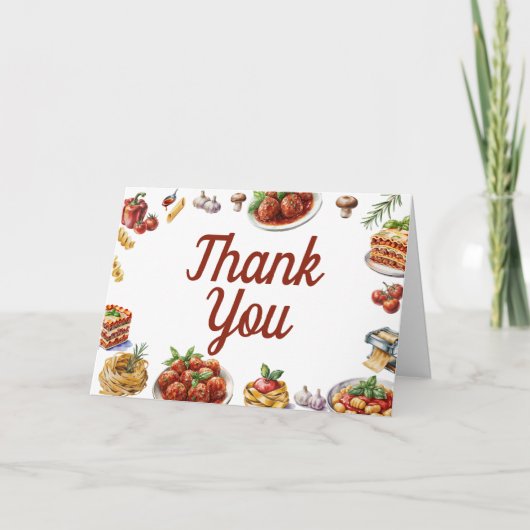 食イタリアン品 | 水彩1回目の誕生日 サンキューカード (正面)