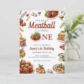 食イタリアン品 | 水彩1回目の誕生日 招待状 (スタンド正面)