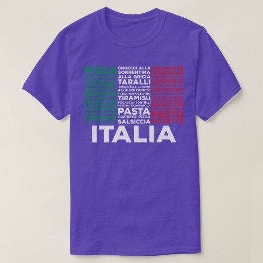 食イタリアン物国旗イタリアのパスタ愛イタリアのプレミアム Tシャツ (デザイン正面)