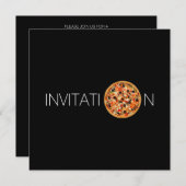 食イタリアン食ディナーランチシェフピザレストラン 招待状 (正面/裏面)