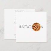 食イタリアン食ディナーランチシェフピザレストラン 招待状 (正面/裏面)